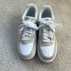 Nike Air Force with cream and orange